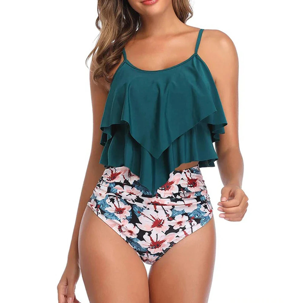 Tankini Set Women High Waisted Bikini Bumr