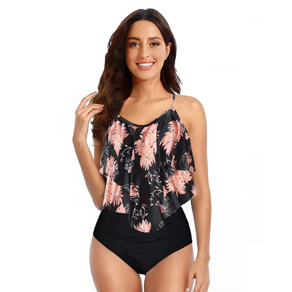 Women Ruffled Tankini Set Bumr