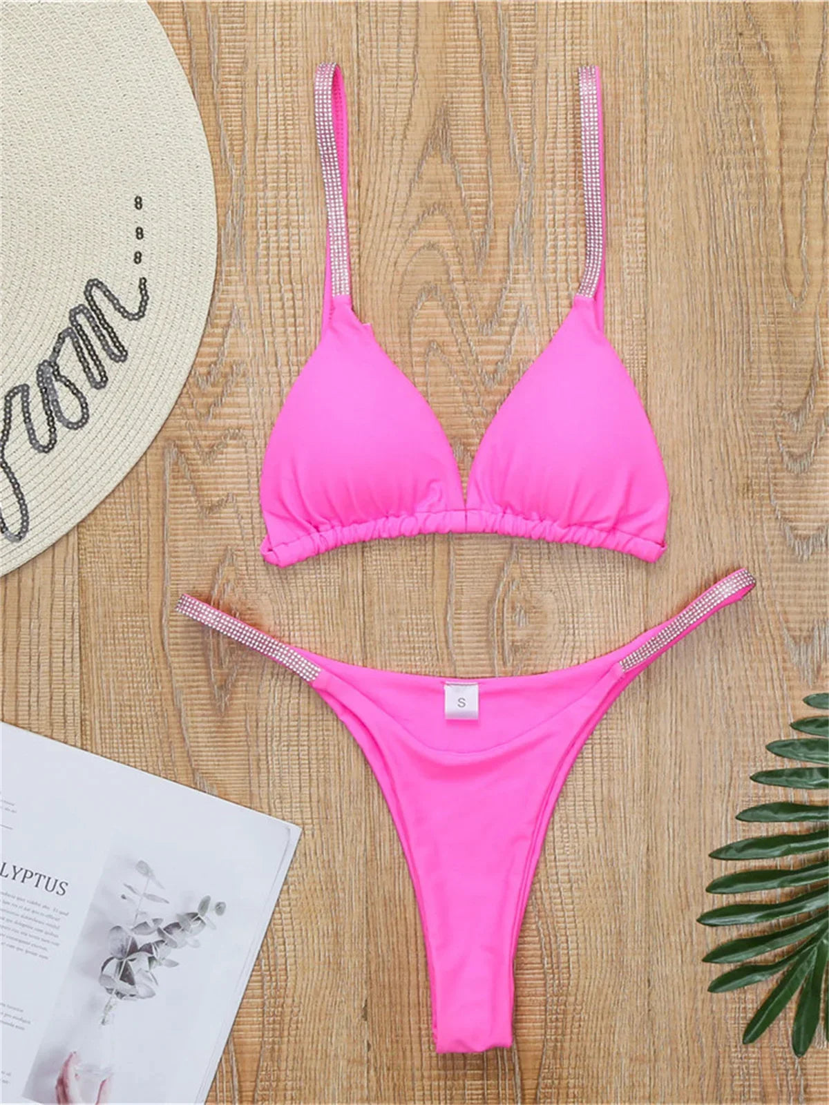 Diamond Swimwear Sexy Pink Micro Bikini Brazilian Bumr