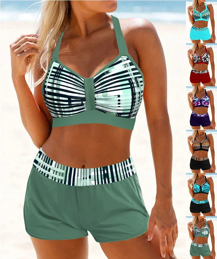 Bikini Curve Printed Women's Sexy Lace Up Beach Swimsuit Bumr